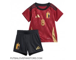 Belgicko Youri Tielemans #8 Domáci Detský futbalový dres ME 2024 Krátky Rukáv (+ trenírky)